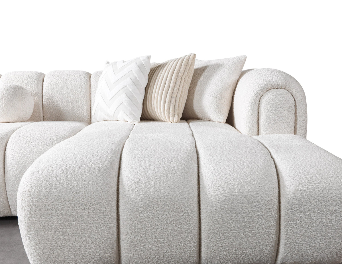 Lis 147-Inch Bouclé Double Chaise Sectional