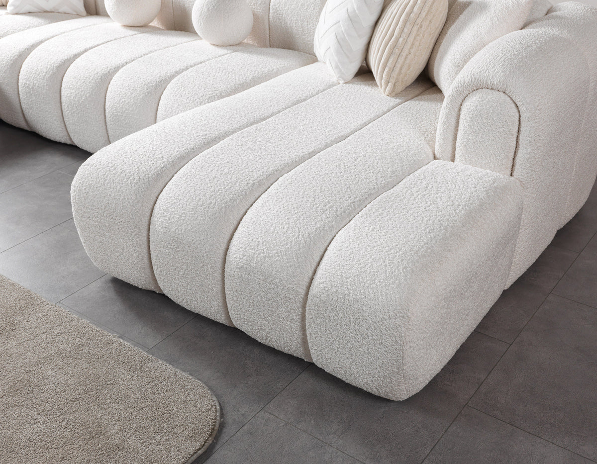 Lis 147-Inch Bouclé Double Chaise Sectional