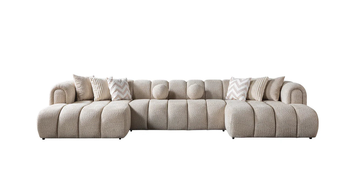 Lis 147-Inch Bouclé Double Chaise Sectional