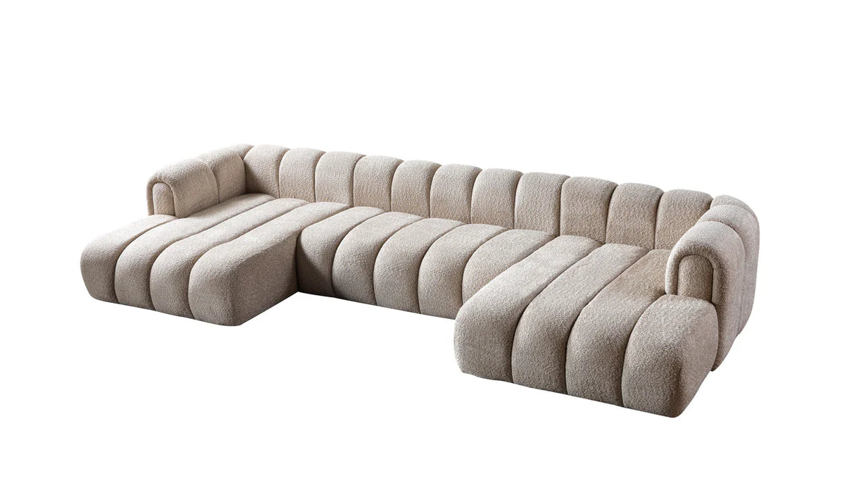 Lis 147-Inch Bouclé Double Chaise Sectional