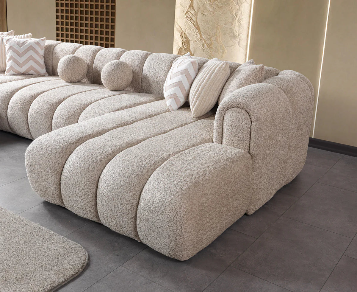 Lis 147-Inch Bouclé Double Chaise Sectional