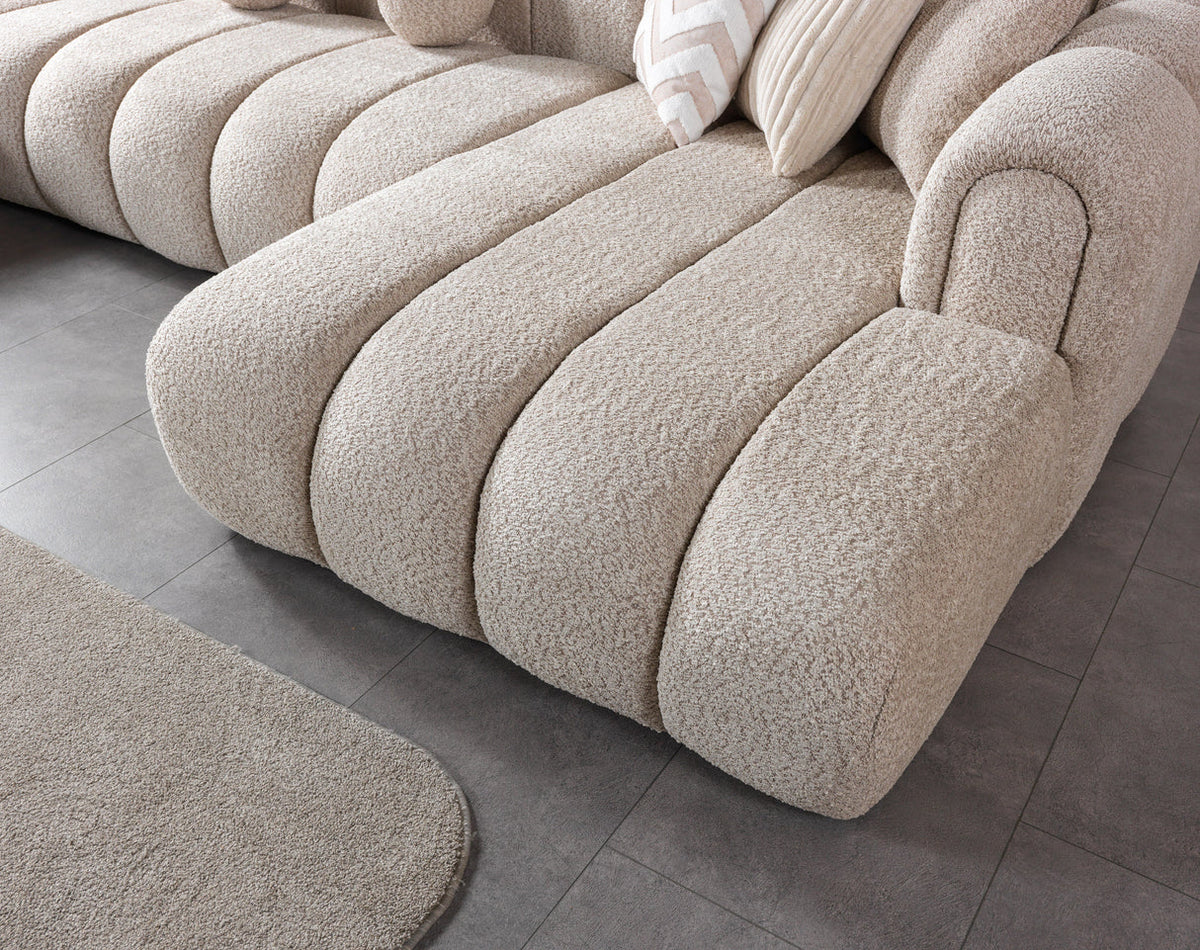 Lis 147-Inch Bouclé Double Chaise Sectional