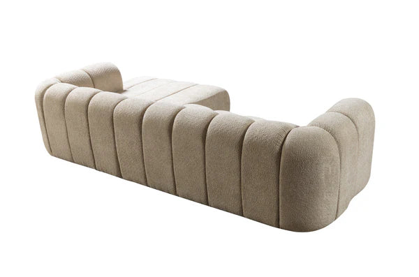 Lis 115-Inch Bouclé Chaise Sectional, Sand or Ivory