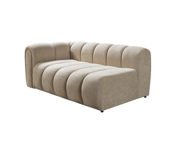 Lis 115-Inch Bouclé Chaise Sectional, Sand or Ivory