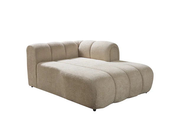 Lis 115-Inch Bouclé Chaise Sectional, Sand or Ivory