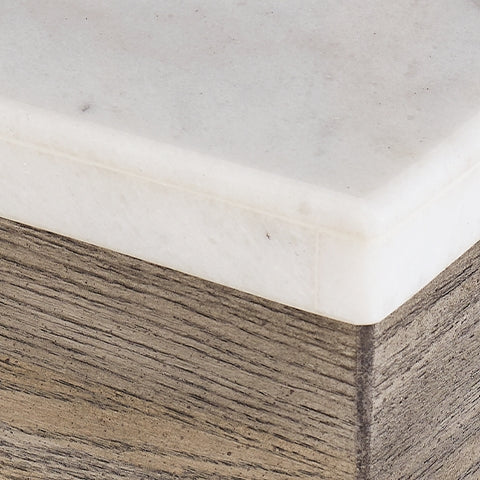 Loyaska Grayish Brown Marble-Top End Table