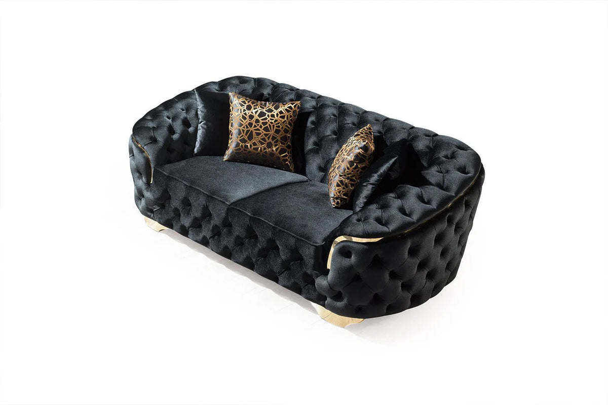 Lupino Velvet Sofa and Loveseat Set, Three Colors