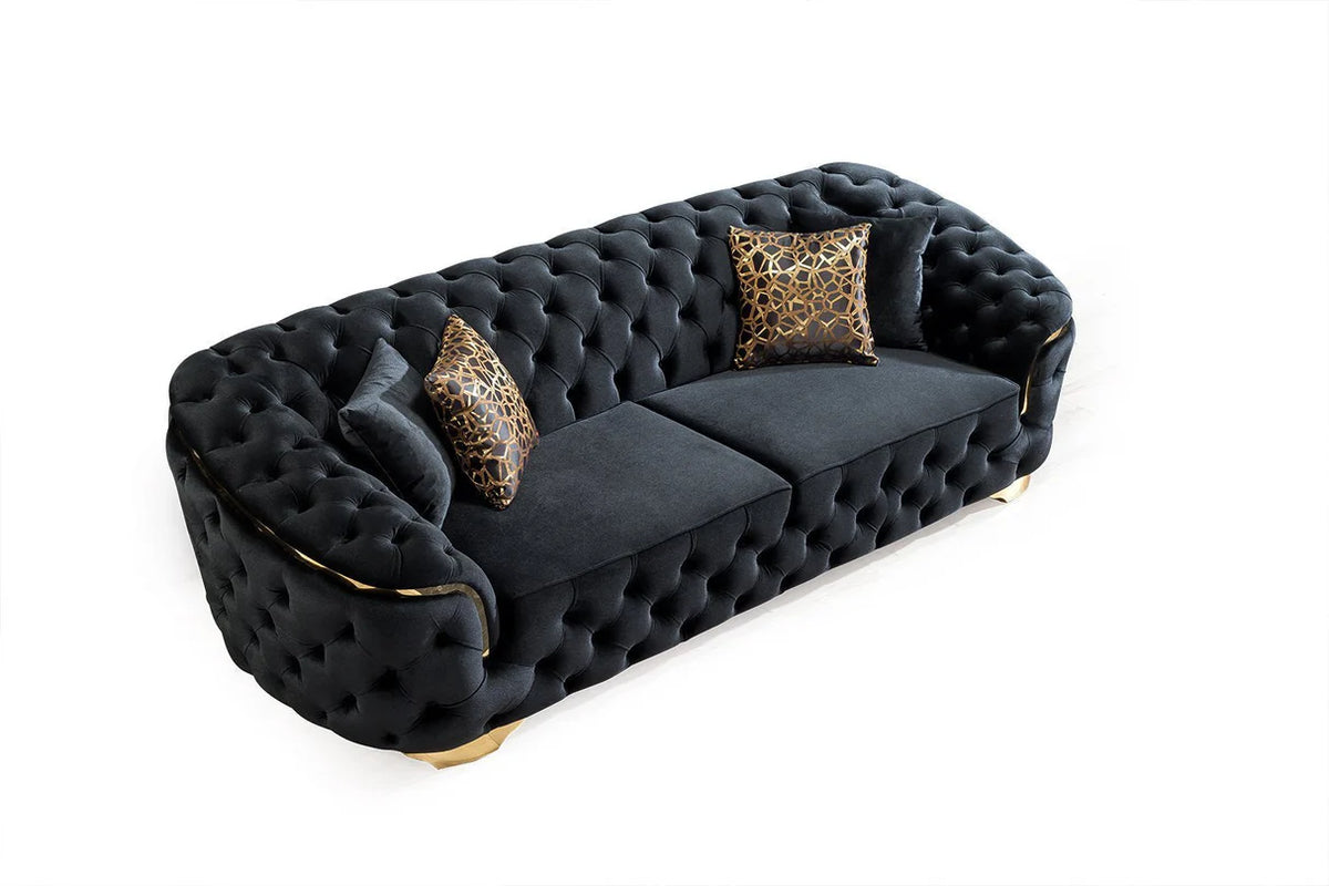 Lupino Velvet Sofa and Loveseat Set, Three Colors