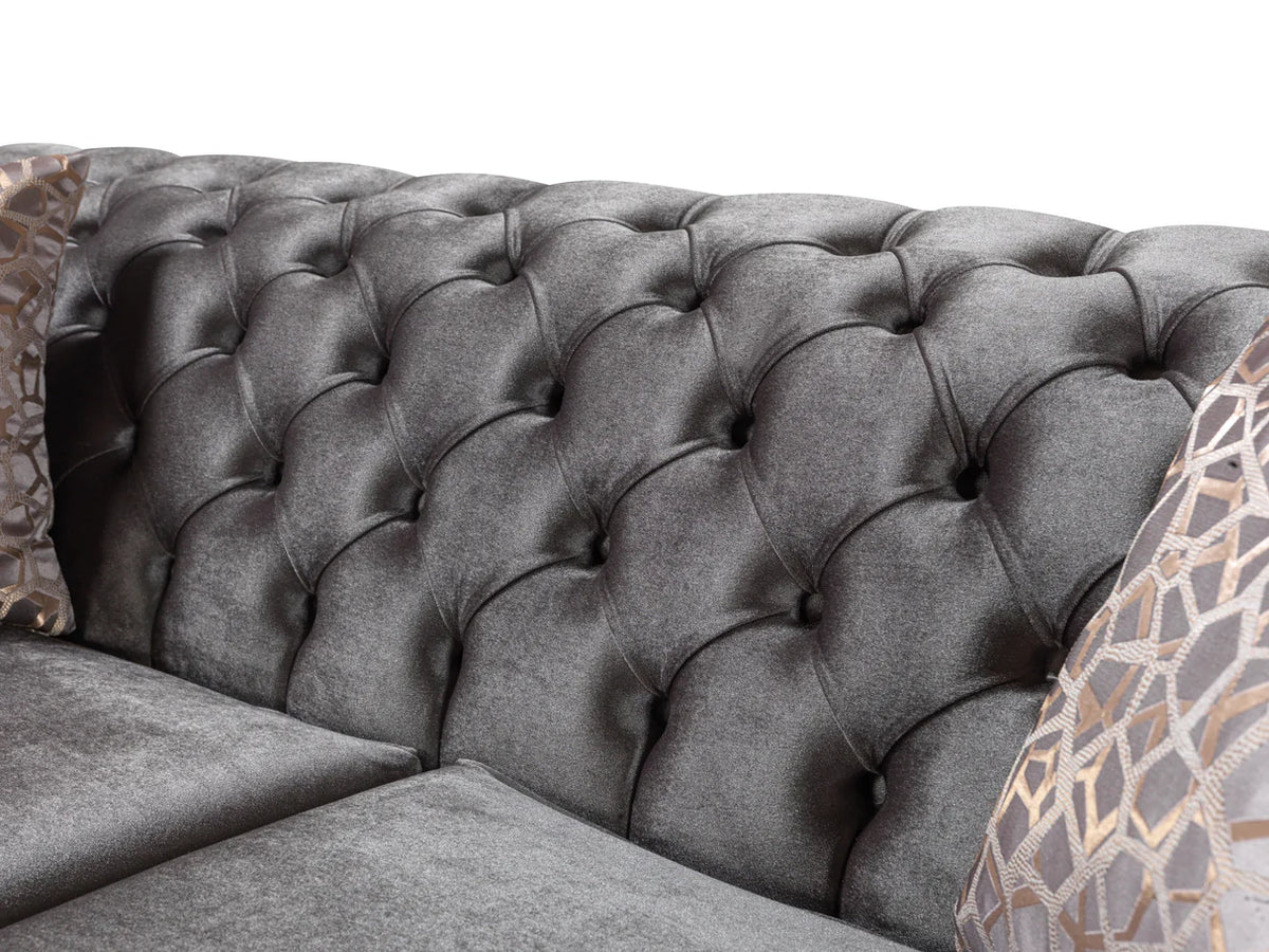 Lupino Velvet Sofa and Loveseat Set, Three Colors
