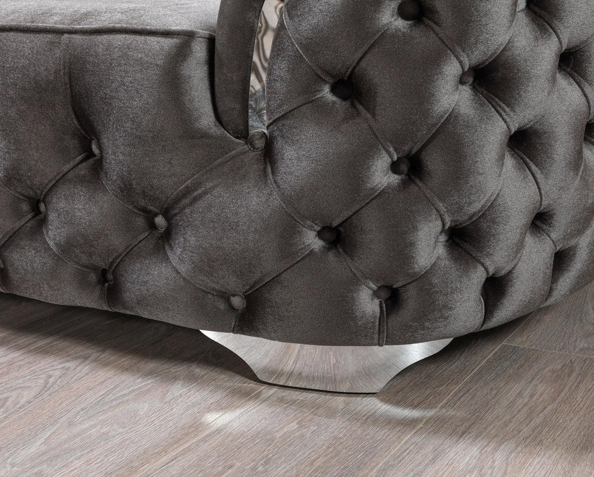Lupino Velvet Sofa and Loveseat Set, Three Colors