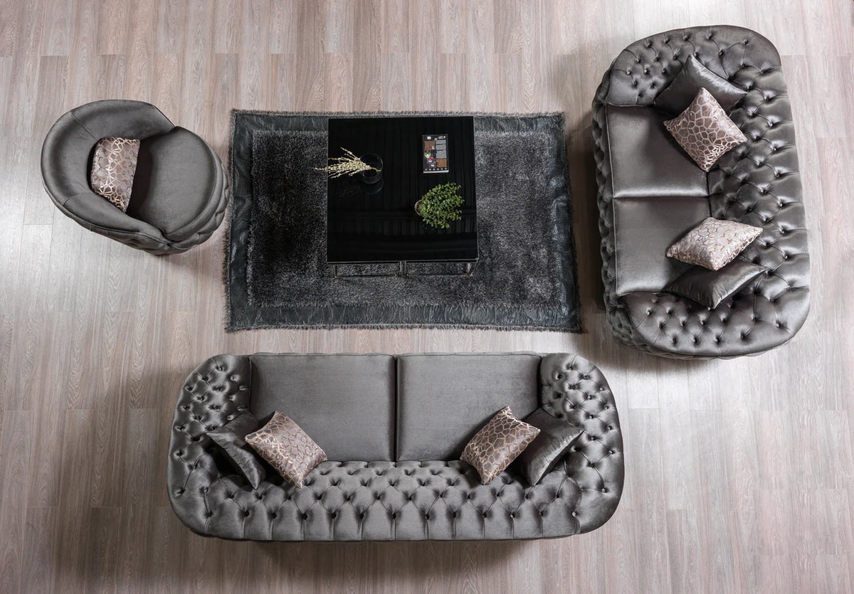 Lupino Velvet Sofa and Loveseat Set, Three Colors