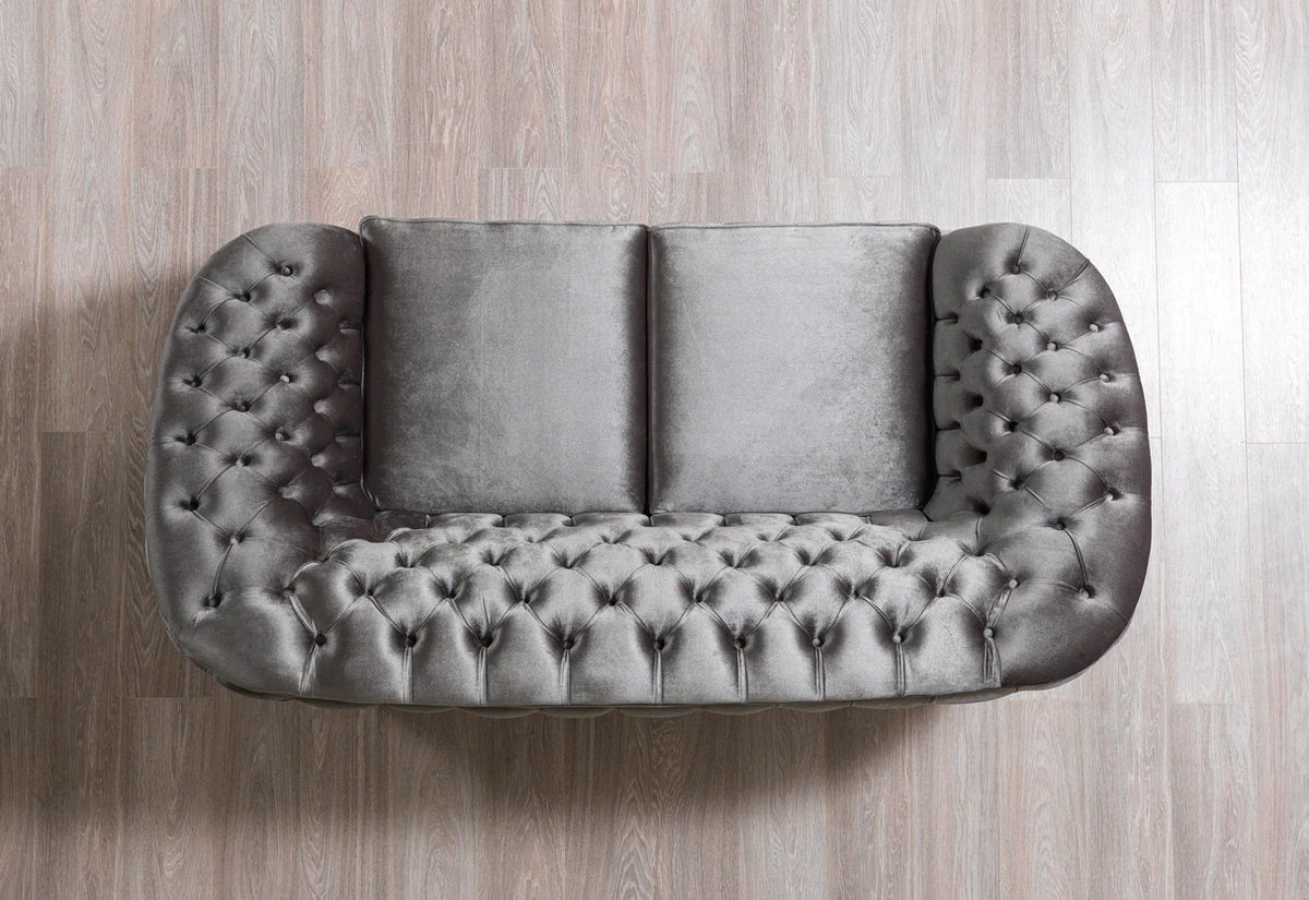 Lupino Velvet Sofa and Loveseat Set, Three Colors