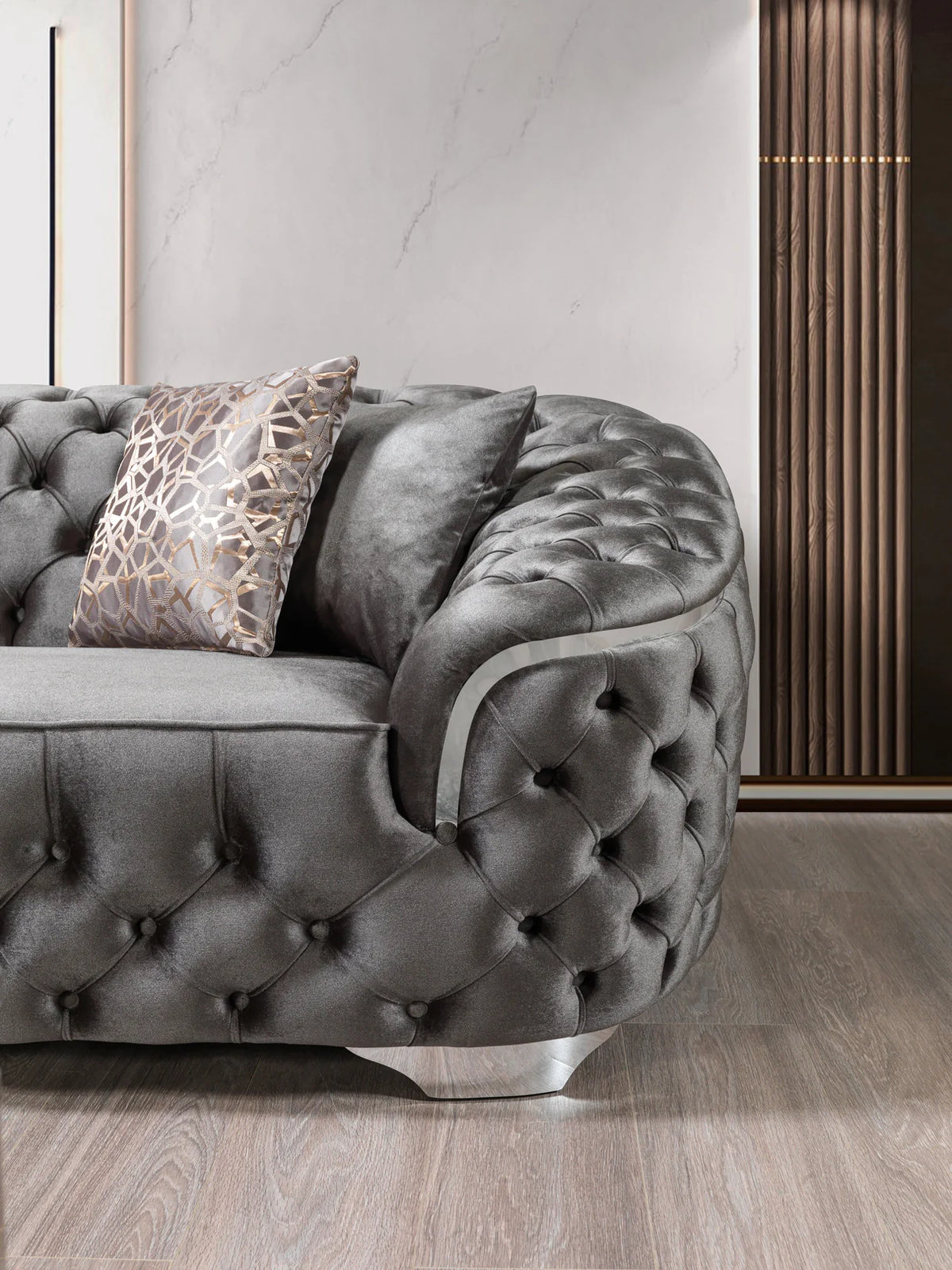 Lupino Velvet Sofa and Loveseat Set, Three Colors