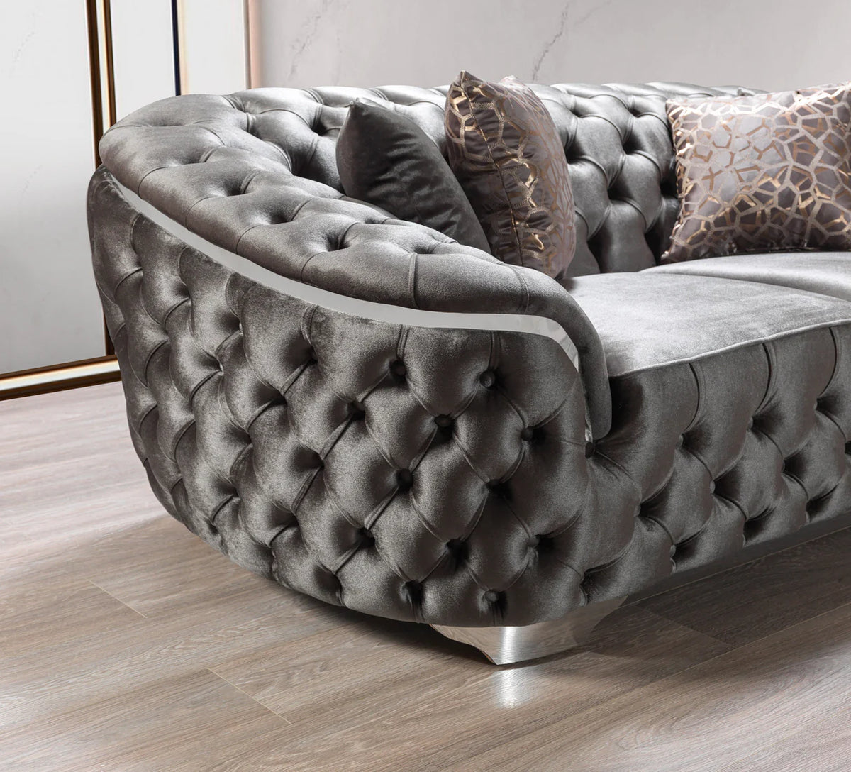 Lupino Velvet Sofa and Loveseat Set, Three Colors
