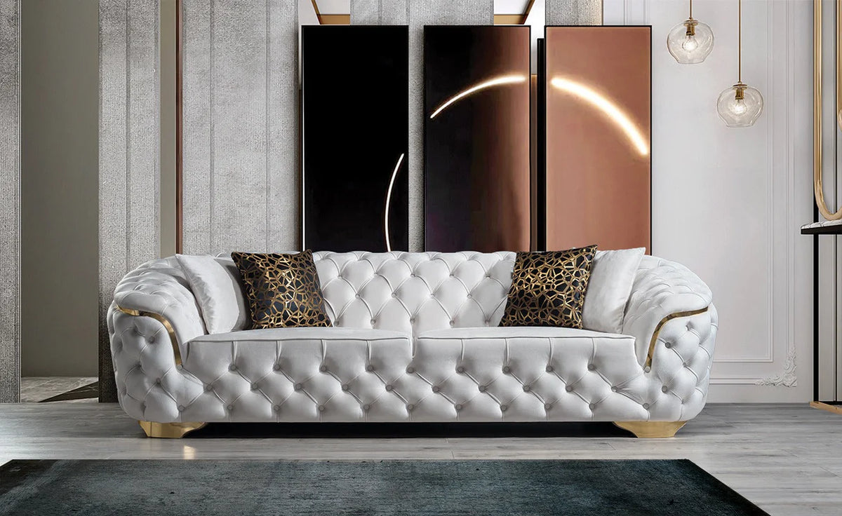 Lupino Velvet Sofa and Loveseat Set, Three Colors