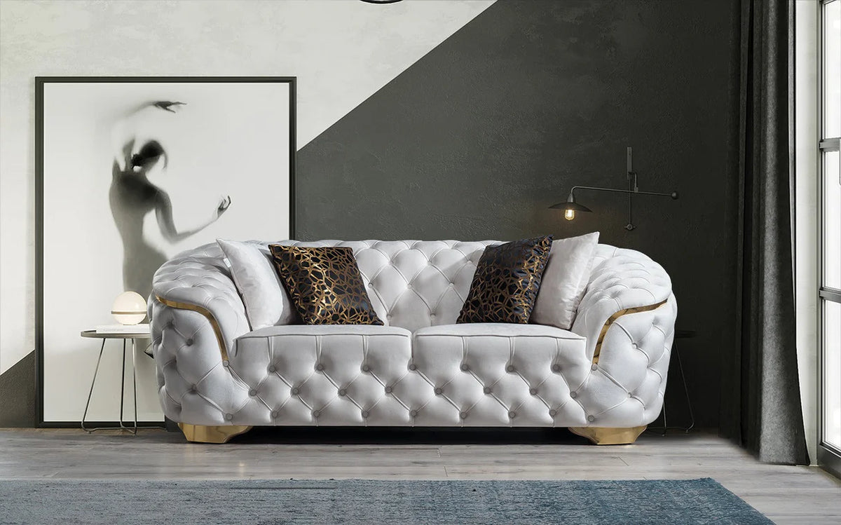 Lupino Velvet Sofa and Loveseat Set, Three Colors