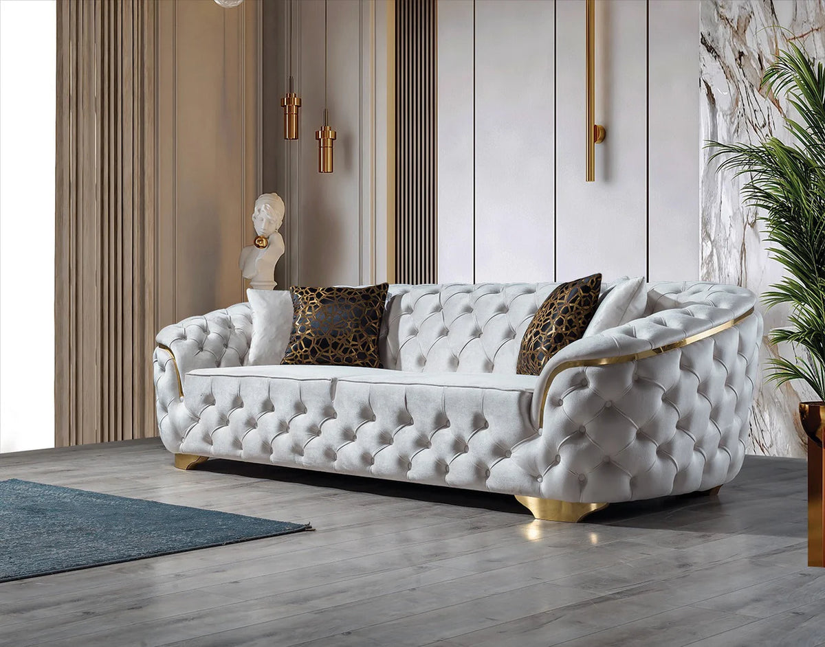 Lupino Velvet Sofa and Loveseat Set, Three Colors