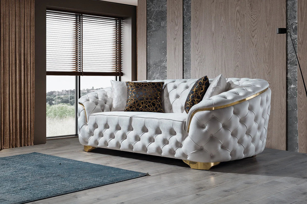 Lupino Velvet Sofa and Loveseat Set, Three Colors