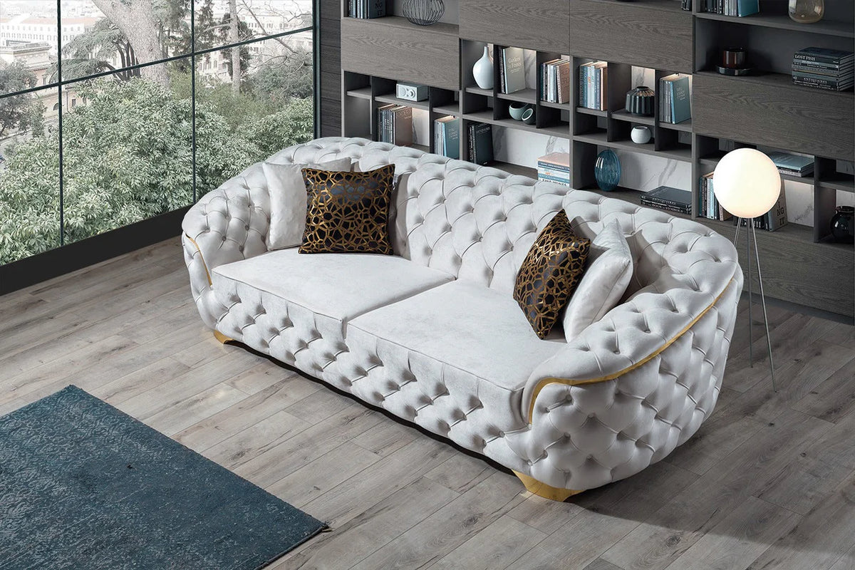 Lupino Velvet Sofa and Loveseat Set, Three Colors