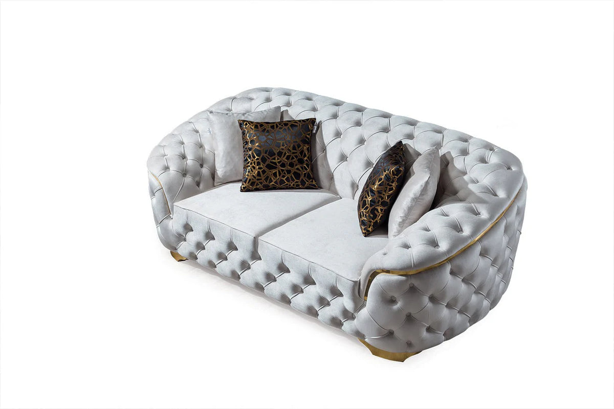 Lupino Velvet Sofa and Loveseat Set, Three Colors