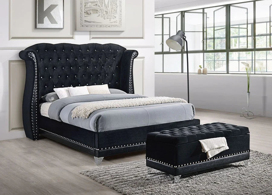 Luxor Velvet King Platform Bed