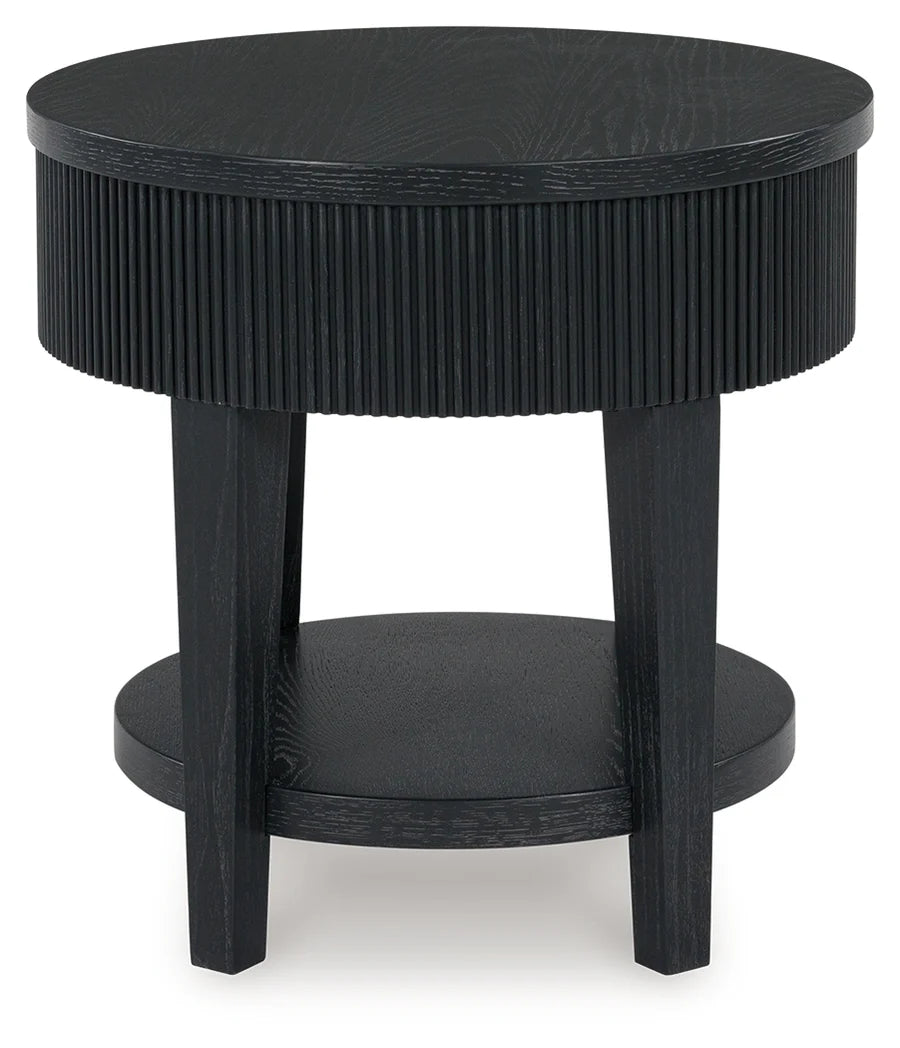 Marstream Charcoal Black End Table with Drawer