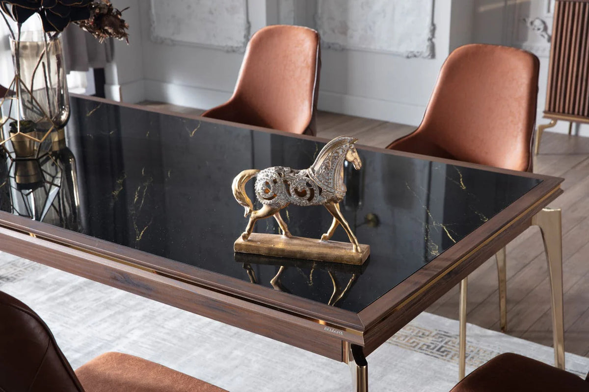Montego Dining Table, Chair Pair, Buffet & Mirror