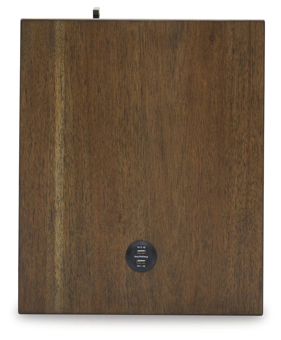 Moriville Tobacco Brown Chairside Table with USB