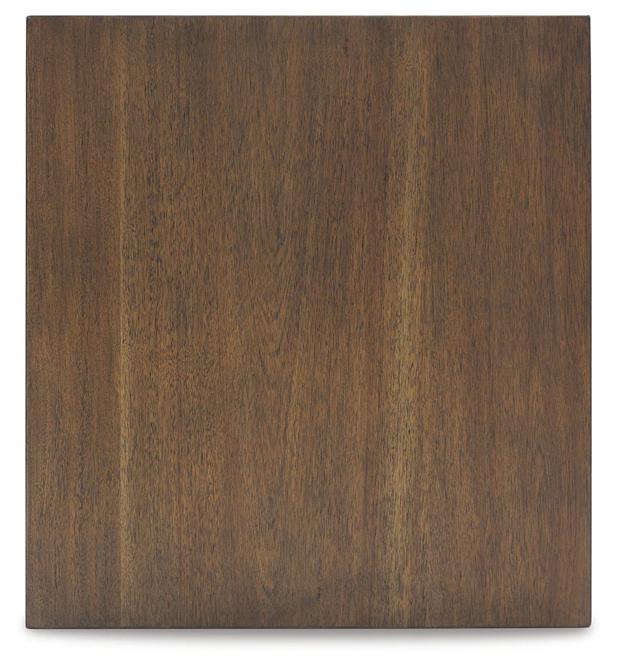 Moriville Tobacco Brown End Table with Cabinet