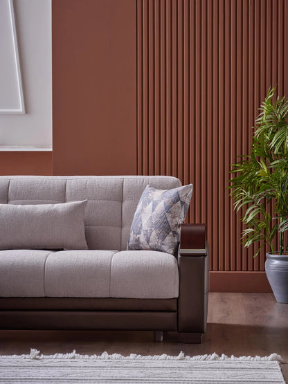 Sofá cama seccional Nivus beige natural