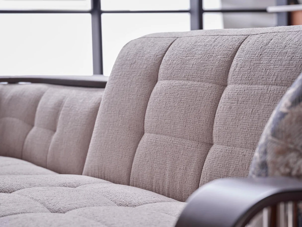 Sofá cama seccional Nivus beige natural