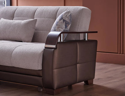 Sofá cama seccional Nivus beige natural