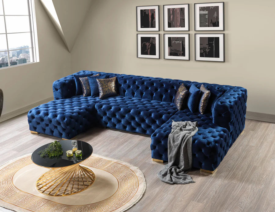 Sofá seccional doble chaise Neva Velvet