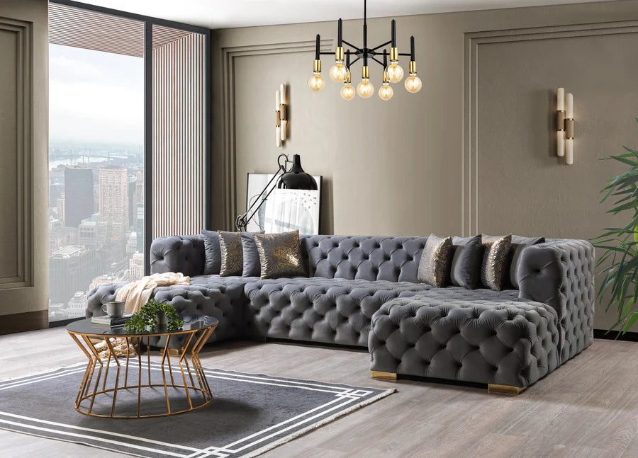 Sofá seccional doble chaise Neva Velvet