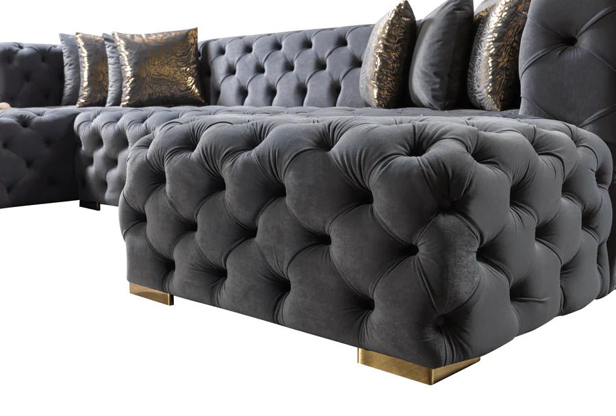 Sofá seccional doble chaise Neva Velvet
