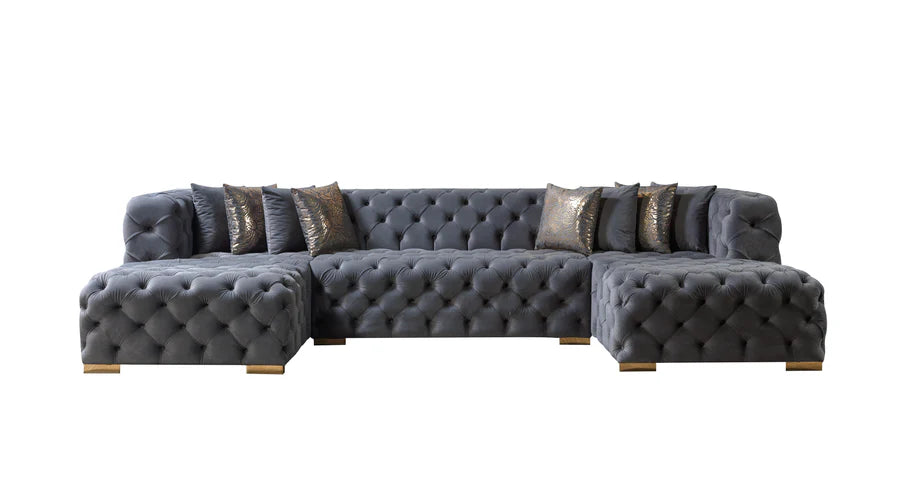 Sofá seccional doble chaise Neva Velvet