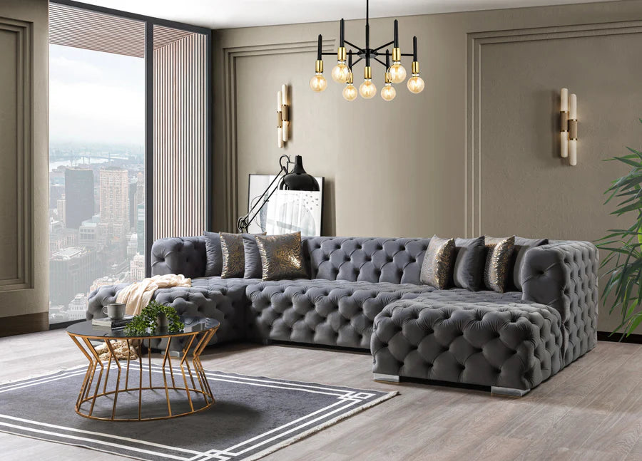 Sofá seccional doble chaise Neva Velvet
