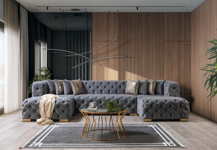 Sofá seccional doble chaise Neva Velvet