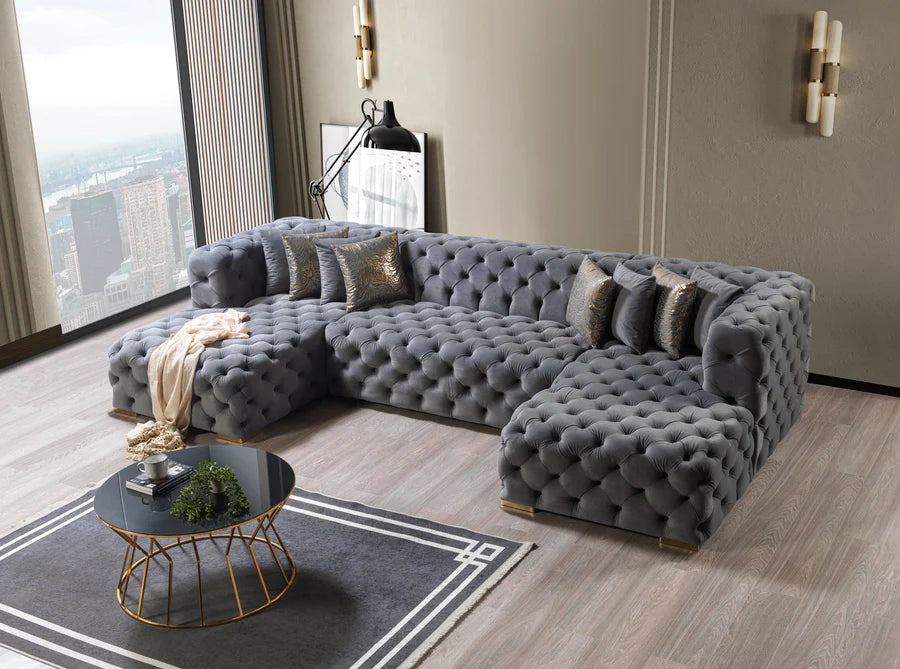 Sofá seccional doble chaise Neva Velvet