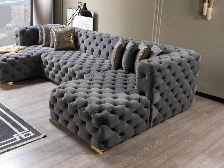 Sofá seccional doble chaise Neva Velvet