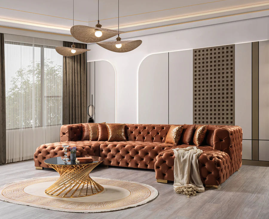 Sofá seccional doble chaise Neva Velvet