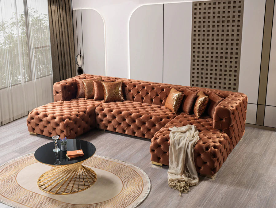 Sofá seccional doble chaise Neva Velvet