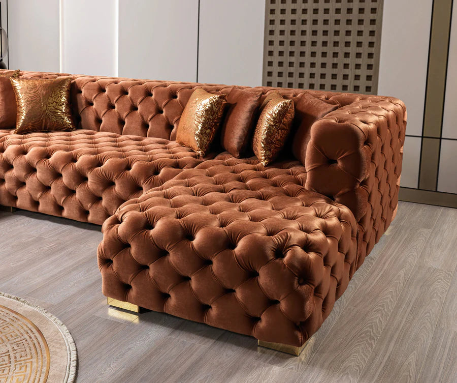 Sofá seccional doble chaise Neva Velvet