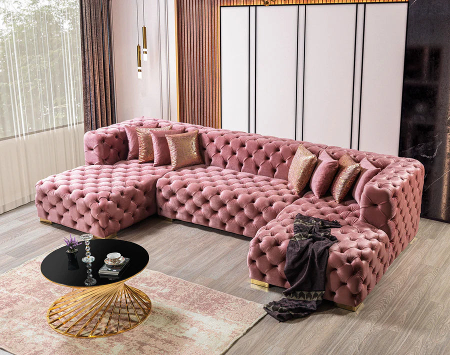 Sofá seccional doble chaise Neva Velvet