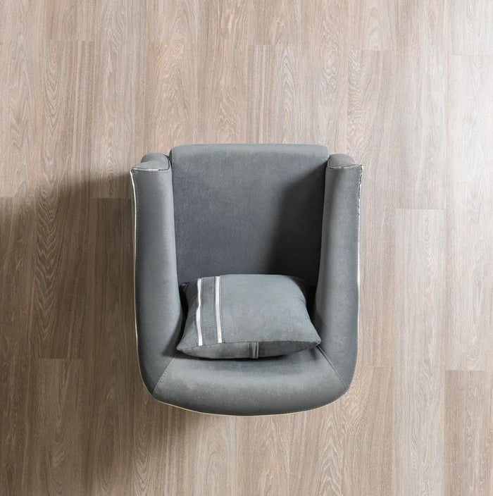 Belinda Velvet Accent Chair, Gray or Ivory