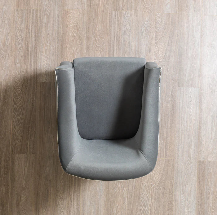 Belinda Velvet Accent Chair, Gray or Ivory