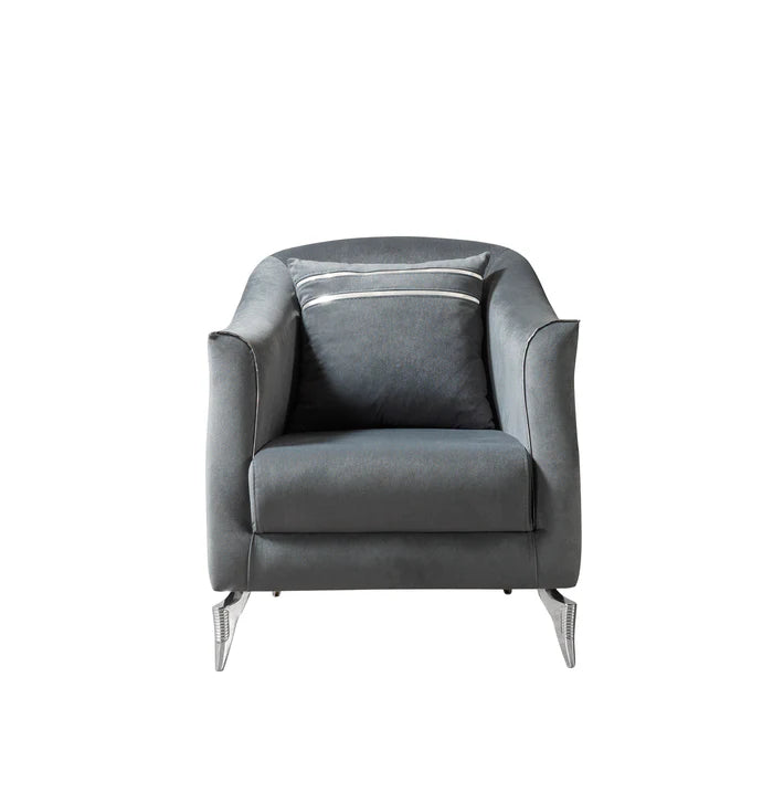 Belinda Velvet Accent Chair, Gray or Ivory