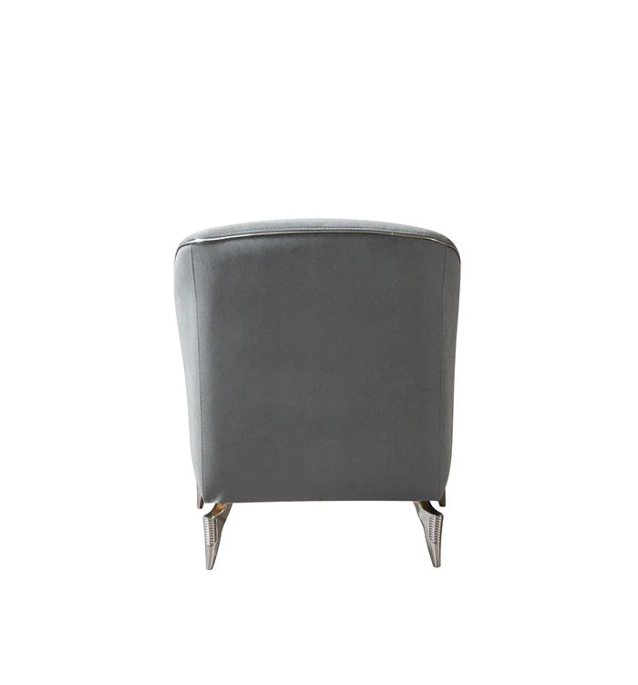 Belinda Velvet Accent Chair, Gray or Ivory