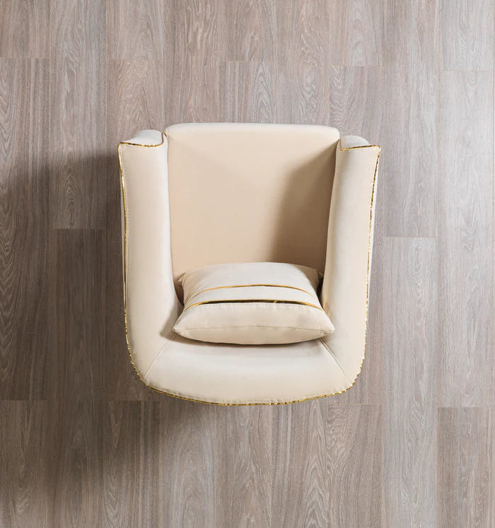 Belinda Velvet Accent Chair, Gray or Ivory