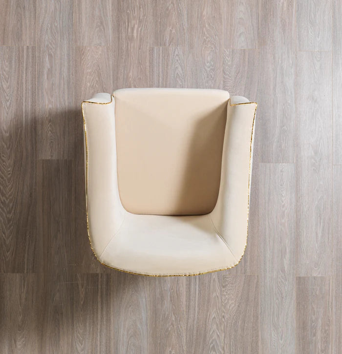 Belinda Velvet Accent Chair, Gray or Ivory